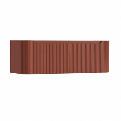 H&R Badmeubelen Juice Wastafelonderkast - 120x45x40cm - afgeronde hoeken - 3D-front - 2 lades - geïntegreerde greep - terra mat