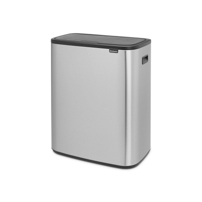 Brabantia Bo Touch Bin Poubelle - 60 litres - seau intérieur en plastique - matt steel fingerprint proof