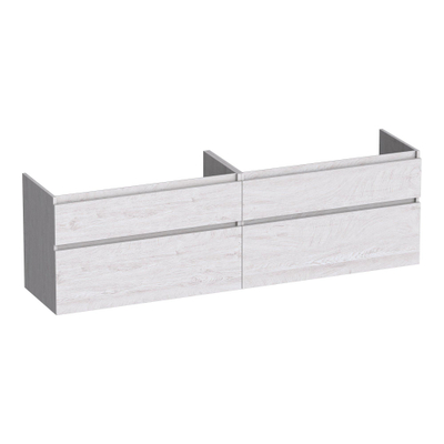 BRAUER Delight meuble sous lavabo - 160x46x60cm - 4 tiroirs à fermeture douce - sans poignée - 2 découpes pour siphon - Forest Seashell