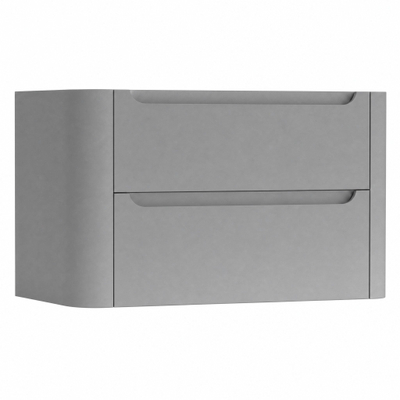 H&R Badmeubelen Juice Meuble sous vasque - 100x45x50cm - coins arrondis - 2 tiroirs - poignée intégrée - stone grey mat