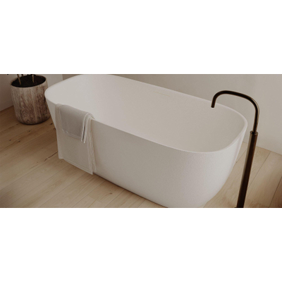 Ideavit Archtec Baignoire îlot - 170x80x63cm - texture rocheuse - trop-plein - pieds réglables - blanc