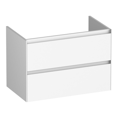 BRAUER Inspire wastafelonderkast 80 2 softclose lades - greeploos - 1 sifon uitsparing - mat wit