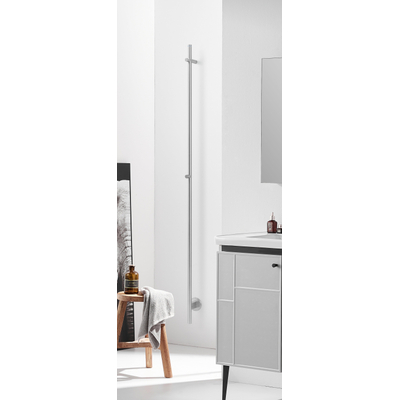 Rosani ONE handdoekradiator - 2.5x170cm - elektrisch - 30 watt - geborsteld rvs