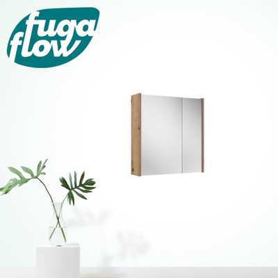 FugaFlow Eccelente Arredo Armoire de toilette - 60x16x63x16cm - avec panneaux latéraux - Chêne rustique