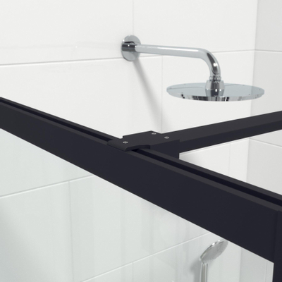 Saniclass Bellini Inloopdouche - 90x200cm - veiligheidsglas - mat zwarte lijst rondom - anti kalk SHOWROOMMODEL