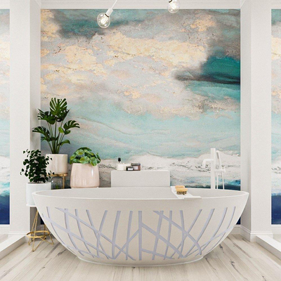 MONDIAZ HOLM DESIGN Baignoire autoportante - 180x85cm - Cale / Talc