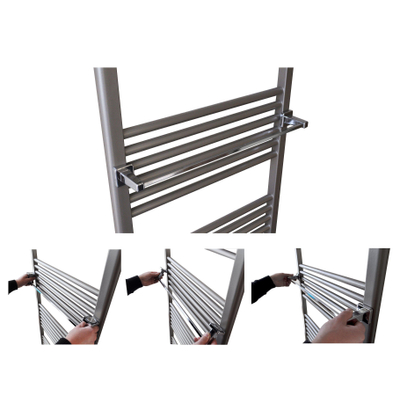 Sanicare porte-serviettes magnétique avec embouts ronds Blanc