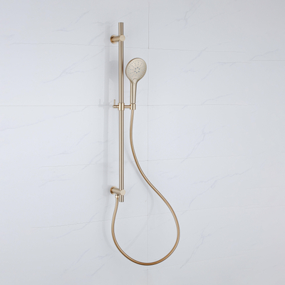 FugaFlow Eccelente Sobrado Barre de coulissement - 90cm - avec coude de raccord mural intégré - Laiton brossé