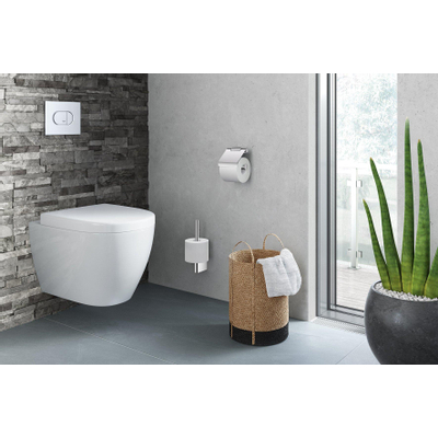 Zack Atore Porte-papier toilette avec couvercle 12.4x12.4x5.4cm chrome brillant