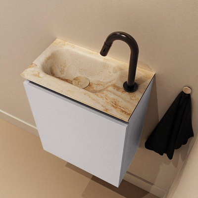 MONDIAZ TURE-DLUX 40cm toiletmeubel Cale. EDEN wastafel Frappe positie links. Met 1 kraangat.