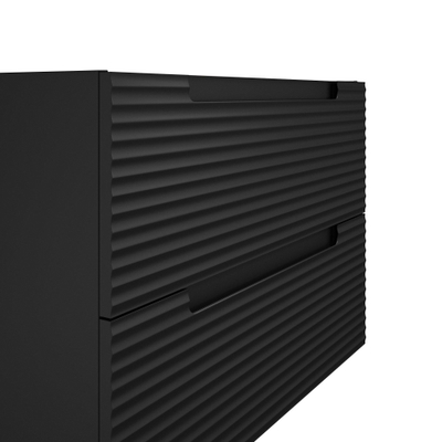 Saniclass Prime Balance Meuble sous lavabo - 100x55x44.9cm - 2 tiroirs - Poignée intégrée - MDF - noir mat