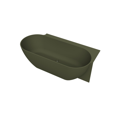 Arcqua Havana Baignoire demi-îlot - 170x80cm - droite - vert mat