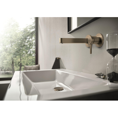 Hansgrohe Finoris Wastafelmengkraan - eengreeps - inbouw - voorsprong 22.8cm - met afvoerplug - Brushed Bronze