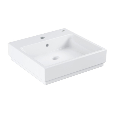 Grohe Cube Keramiek Opzetwastafel - 50x49cm - met kraangat en overloop - PureGuard - wit