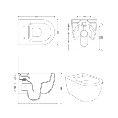 Xenz gio WC suspendu affleurante 50,5x35cm sans siège blanc mat