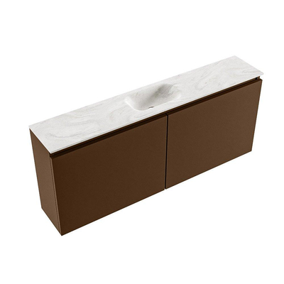 MONDIAZ TURE-DLUX 120cm toiletmeubel Rust. EDEN wastafel Ostra positie midden. Zonder kraangat.