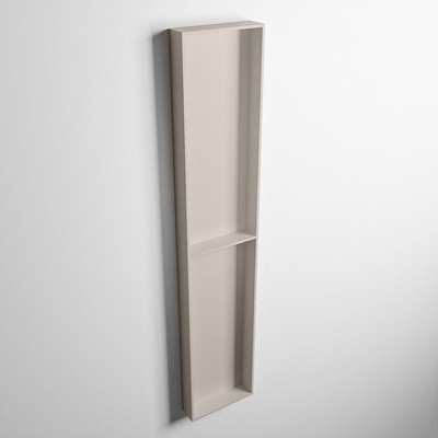 Mondiaz Easy nis 29.5x89.5x8cm voor Inbouw/opbouw 2 open vakken Solid surface Linen/Linen