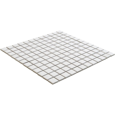 The Mosaic Factory Barcelona mozaïektegel - 30x30cm - wand en vloertegel - Vierkant - Porselein White Mat