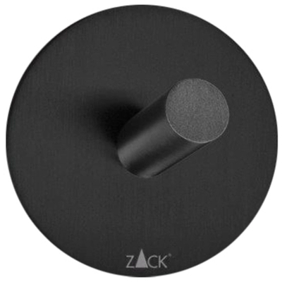 Zack Duplo handdoekhaak 5.5x5.5cm rond zelfklevend Mat Zwart