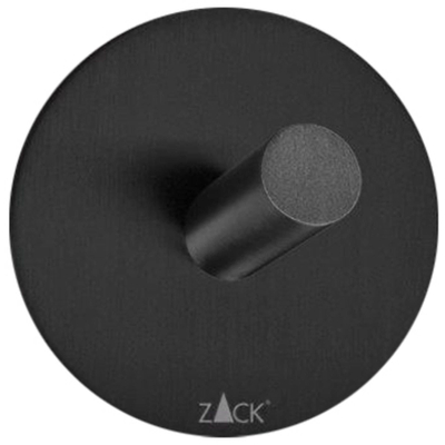 Zack Peco crochet porte-serviettes 5,5x5,5cm rond autocollant Noir Mat
