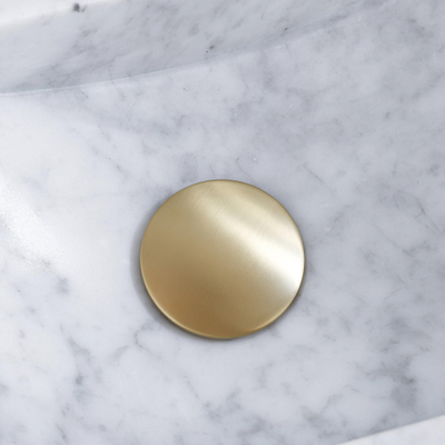 Saniclass Fuente ensemble fontaine - 40x22 - 1 trou de robinet - droite - marbre - robinet de fontaine en laiton brossé - blanc