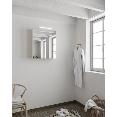 Mondiaz CUBB armoire de toilette – 50 x 70 x 16 cm – 1 porte – Linen (blanc cassé)