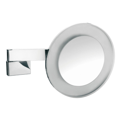 Emco Asis Miroir grossissant rond avec éclairage LED x3 chrome