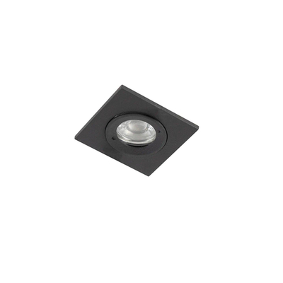 QAZQA Xena inbouwspot - 8x8cm - IP44 - vierkant - mat zwart