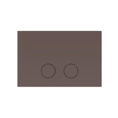 QeramiQ Push Steel plaque de commande - 25 x 16cm - épaisseur 2.0mm - fixation magnétique - pour réservoir encastré Geberit UP320 - acier inoxydable - double chasse - boutons ronds - ambré brun