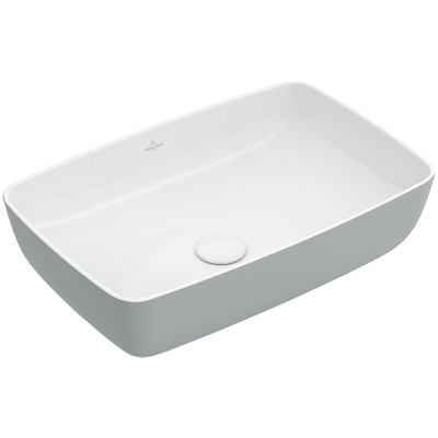 Villeroy & Boch Artis opzetwastafel rechthoekig - 58x38x12.5cm - zonder kraangat - zonder overloop - French Linen (glans grijs)
