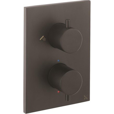 Crosswater MPRO Crossbox Douchekraan - inbouw - thermostatisch - 3 functies - incl. inbouwdeel - zwart mat