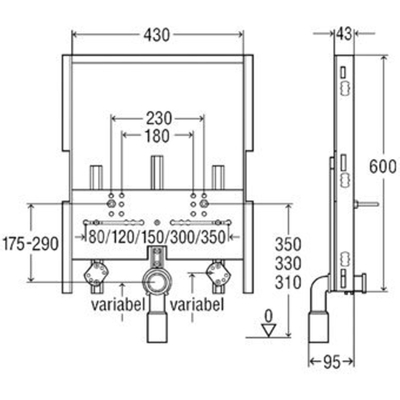 Viega Steptec module de bidet avec supports réglables en hauteur