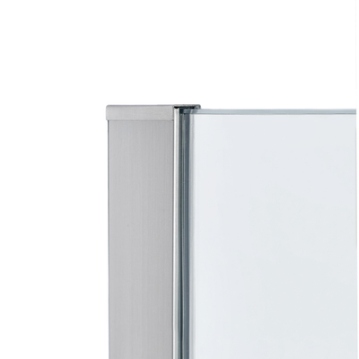 Wiesbaden Slim Douche à l'italienne avec profilé en inox et barre de stabilisation 90x200cm verre clair 8mm