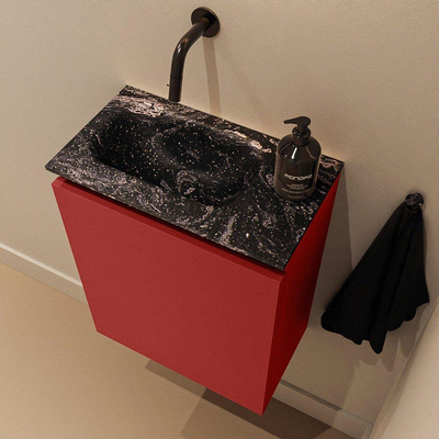 MONDIAZ TURE-DLUX 40cm toiletmeubel Fire. EDEN wastafel Lava positie links. Zonder kraangat.