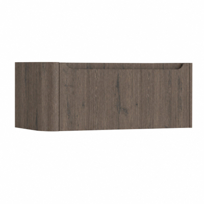 H&R Badmeubelen Juice Meuble sous-vasque - 100x45x40cm - coin gauche arrondi - 1 tiroir - poignée intégrée - chêne Tucson