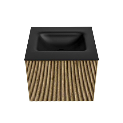 Mondiaz KURVE Ensemble meuble de salle de bains - 50x46x40cm - 1 tiroir - vasque solid surface - centrale - sans trou de robinet - Dusk