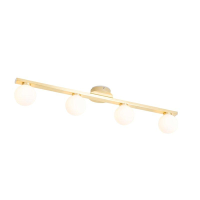 QAZQA Cederic badkamer plafondlamp - 68x10x13cm - 4 lichts - rond - messing (goud)