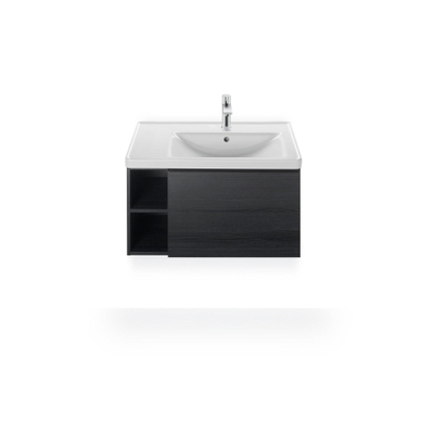 Duravit D-neo Wastafel - met waskom rechts - met kraangat - met overloop - 80x48cm - met wondergliss - wit