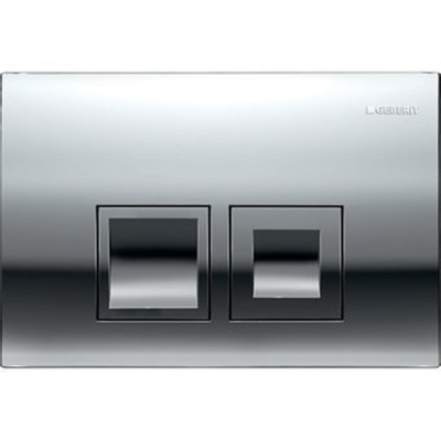 Geberit Delta25 bedieningsplaat - 2-toets spoeling - rechthoekige knoppen - dualflush - glans chroom