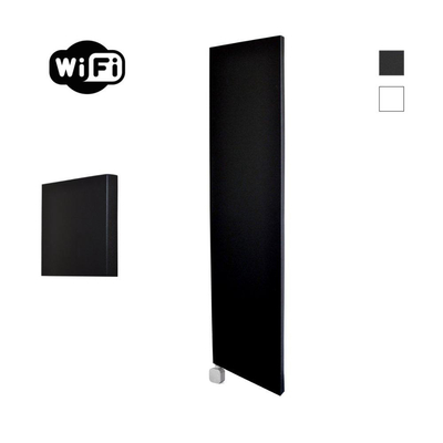 Sanicare HPW Denso Elektrische Radiator - 180x40cm - 948W - wifi - thermostaat - zilver - linksonder - mat zwart