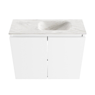 MONDIAZ TURE-DLUX 60cm toiletmeubel Talc. EDEN wastafel Ostra positie rechts. Met 1 kraangat.
