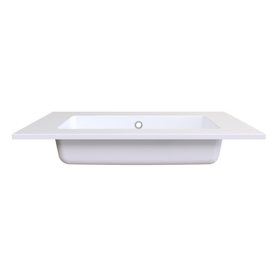 Arcqua Mira Inbouw Wastafel - 71x46x1.5cm - enkele wasbak - zonder kraangat - cast marble - glans wit