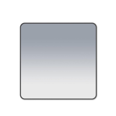 FugaFlow Eccelente Arredo 2.0 Square spiegel badkamerspiegel - 100x100cm - vierkant - afgerond - frame - mat zwart