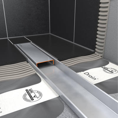 Easy Drain Compact 50 FF zero caniveau de douche plaque simple avec sortie latérale 6x70cm inox