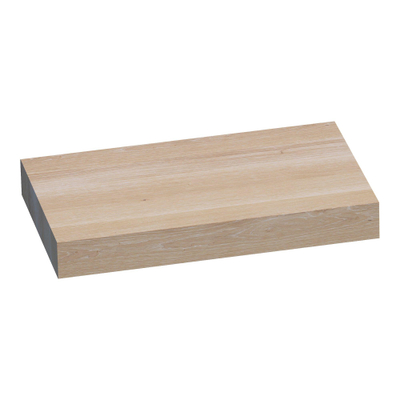 BRAUER Creek topblad vrijhangend - 80x50x10cm - lamellen eiken wit