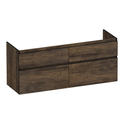 BRAUER Delight Edge wastafelonderkast 140 4 softclose lades - greeploos - 2 sifon uitsparingen - Grove