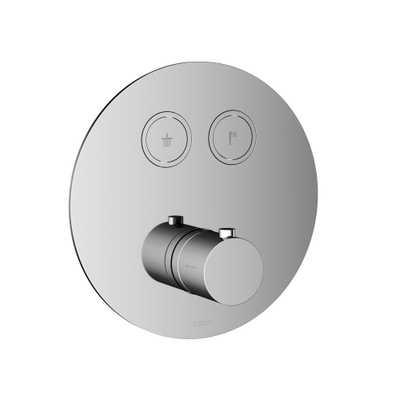 Hotbath Cobber Afbouwdeel inbouwthermostaat - met 2 pushbuttons - hoogglans chroom