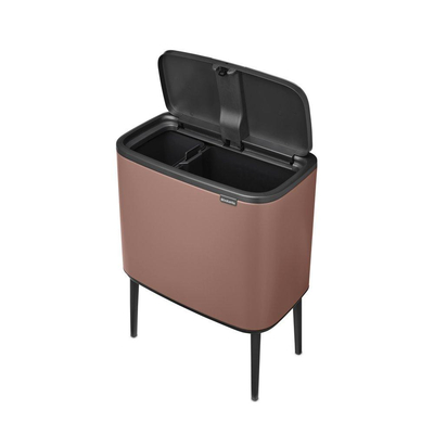 Brabantia Bo Touch Bin Afvalemmer - 11+23 liter - 2 kunststof binnenemmers - satin taupe