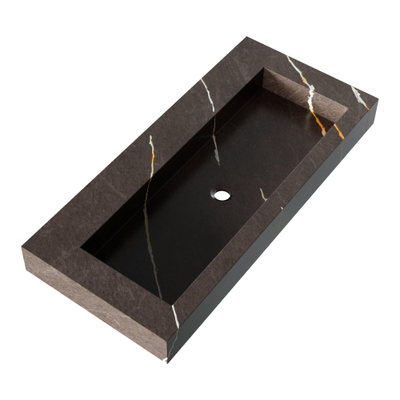 BRAUER Artificial Marble Lavabo pour meuble - 99.6x10.5x45.7cm - sans trop-plein - 1 vasque - sans trou de robinet - composite - Copper Brown