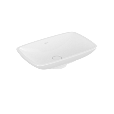 Villeroy & Boch Loop en Friends opzetwastafel met plug met keramische afdekking 58.5x38cm met overloop ceramic+ wit